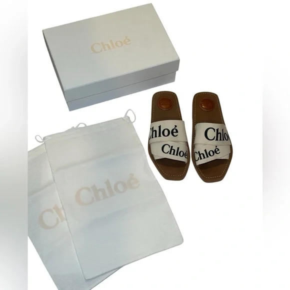 Chloe Woody logo slide Sandals size euro 37 (7) - Picture 3 of 9